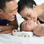 Newborn baby with parents