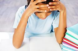 Child struggling with schoolwork